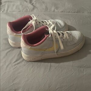 Nike Women's Shoes in White, Pink, and Yellow